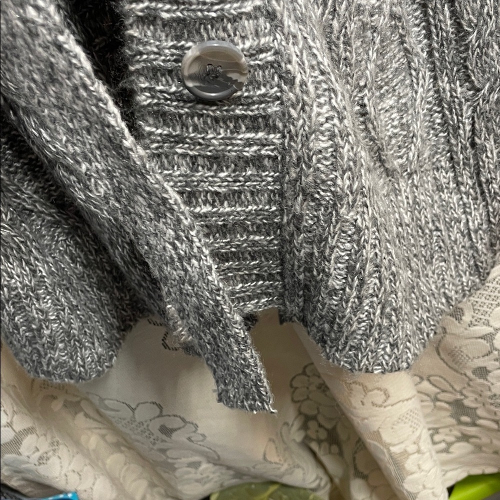 Faded Glory Women's Gray Cable Knit Cardigan - Picture 6 of 8